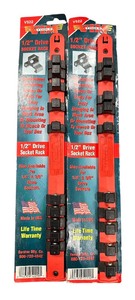 lot 595 image: VIM Tools V522 12 Drive Socket Rack, Set of 2 Racks BRAND NEW