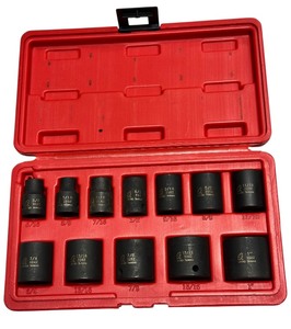 lot 555 image: Sunex 3360 Impact 12pc 38 Drive 6PT Standard Socket Set