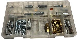 lot 196 image: Toolbox with Air Compressor Various Adaptors