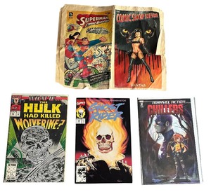 lot 69 image: COMICS  Marvel, Bundle of 3 and a Newspaper