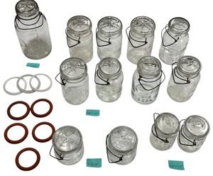 lot 178 image: Vintage Ball Mason Jars with Lids, Lot of 13 Jars