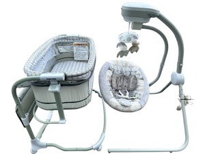 lot 190 image: Fisher-Price Elephant Safari Cradle n Swing AND Ingenuity Dream & Grow Bedside Bassinet Bundle