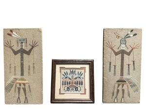 lot 529 image: Indian Art Bundle, Lot of 3 Art Pieces