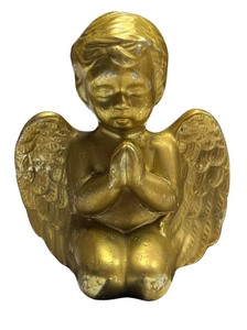 lot 056 image: Vintage Gold-Colored Praying Angel Cherub ornament