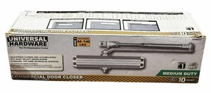 lot 080 image: Universal Hardware Medium-Duty Aluminum Commercial Door Closer BRAND NEW, OPEN BOX