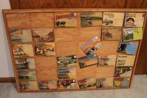lot 572 image: Wooden post card bored with vintage...
