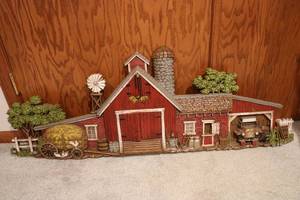 lot 584 image: Farm wall hanging decor...