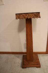 lot 585 image: wooden stand approximately 3ft tall...