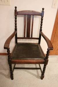 lot 586 image: wooden chair...