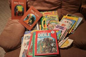 lot 592 image: Box of vintage kids books...