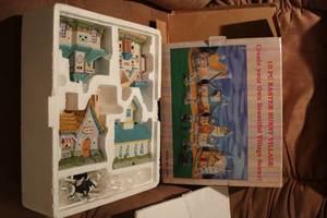 lot 599 image: 10pc Easter Bunny Village in origin...