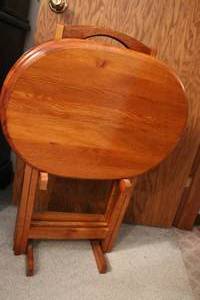 lot 622 image: 4 wooden tv stands with holder (onl...