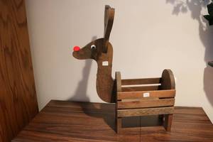 lot 648 image: wooden reindeer box...