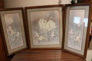 lot 654 image: 3pc set of wall prints signed...