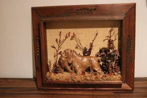 lot 668 image: wooden shadow box 20in by 17in...