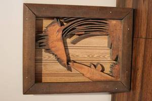 lot 714 image: 10in by 12in wooden carved shadow b...