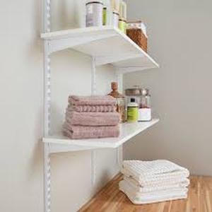lot 6 image: 3 Boxes of Rubbermaid White Laminated Wood Shelf 11.8 in. D x 47.8 in. L Customer Returns See Pictures