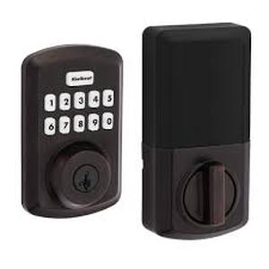 lot 39 image: Lot of Kwikset Powerbolt 250 10-Button Keypad Venetian Bronze Transitional Electronic Deadbolt Door Lock Customer Returns See Pictures