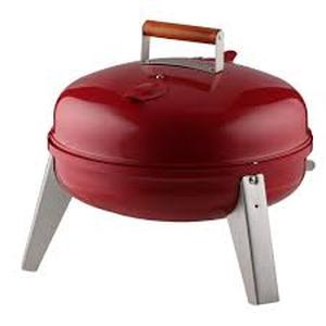 lot 40 image: Americana Lock N Go Portable Charcoal Grill in Red Customer Returns See Pictures