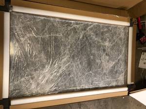 lot 24 image: Steve Silver Camila Gray Marble 70 in.  Dining Table Top only no legs  Customer Returns See Pictures