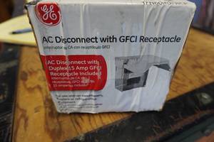 lot 74 image: GE Brand Model TFN60RGFRCP Air Conditioner Disconnect With GFI Receptacle