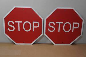 lot 42 image: 2 Novelty Stop Signs