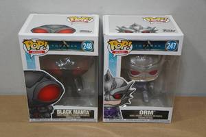 lot 115 image: 2 Funko POP Vinyl Figures -Aquaman Black Manta & Orm