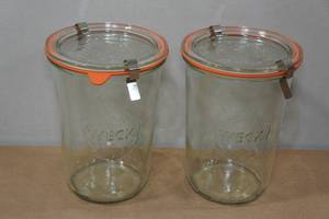 lot 145 image: 2 Weck 34L Mold Canning Jars