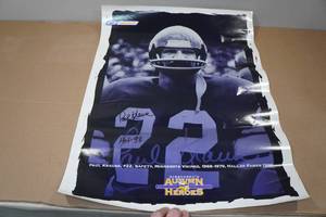 lot 201 image: Signed MN Vikings Poster -Paul Krause