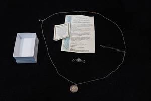 lot 210 image: Silver Mercury Dime Coin Pendant Necklace