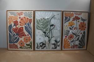 lot 235 image: Set of 3 Framed Canvas Wall Art