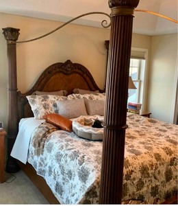 Four Poster King Size Carved Wood Bed