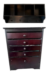 lot 50 image: 5 Drawer Game Cabinet & Matching Hanging Shelf