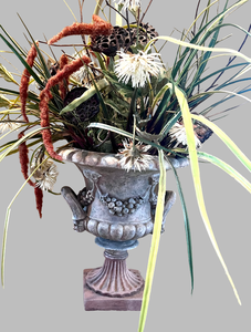 lot 45 image: Indoor Stylish Garden Urn with Artificial Floral Arrangement