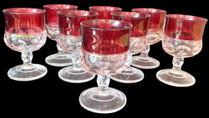 lot 37 image: Vintage Pink Cranberry Glassware Set - Set of 8