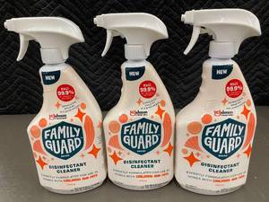 lot 4 image: Set of 3 Family Guard Disinfectant Cleaner Bottles