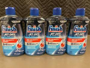 Set of 4 Finish Jet-Dry Rinse Aid Bottles - 8.45 fl oz Each