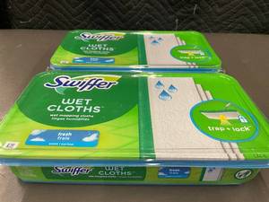 lot 24 image: 2 Packs of Swiffer Wet Cloths, Fresh Scent, 12 Cloths Each