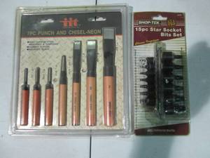 lot 17 image: 7pc punch and chisel set plus 15pc ...