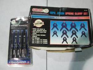 lot 22 image: 10pc Nylon spring clamp set, 4pc mi...