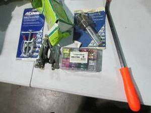 lot 82 image: Gear puller, oil filter wrench, ter...