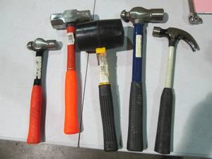 lot 96 image: Rubber Mallet plus Ball-peens and S...