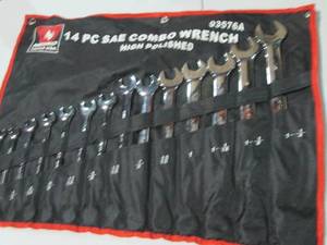lot 114 image: 14pc High Polished SAE Combination ...