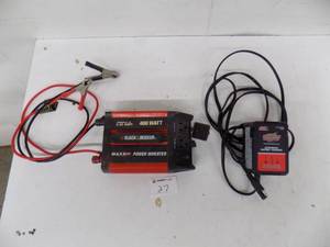 lot 27 image: Max Power Inverter 400 watts Interstate Auto Battery Charger 900, 12 volts