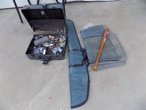 lot 37 image: Lot of Misc- Gun Case, Bat, Floor mats, Tools & Case, Samsung Monitor