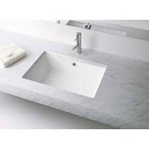 lot 5 image: Glacier Bay 21 in. Drop-In Rectangular Vitreous China Bathroom Sink in White    Customer Returns See Pictures