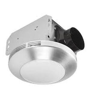 lot 17 image: HOMEWERKS 80 CFM Light & Fit Ceiling Mount Bathroom Exhaust Fan with LED Light Customer Returns See Pictures