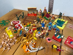 lot 25-B2025 image: Vintage Mid-Cent Cake Topper Decorations Lot Swimming, Cowboys, Ballet, Bowling