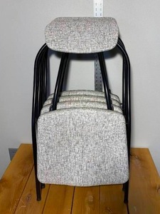 Vintage Mid-Cent Modern Set Of 4 Black Frame Costco Folding Chairs - Amazing Condition