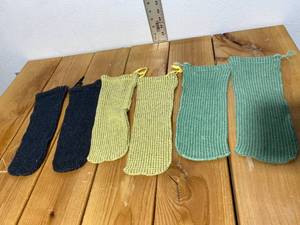 lot 39-B2025 image: 3 Pairs New, Unused Antique Knitted Shoe Socks